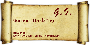 Gerner Ibrány névjegykártya